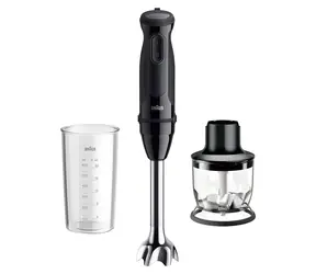 Braun MultiQuick 3 MQ30201M schwarz / Stabmixer / 900 W / 2 Geschwindigkeitsstufen / Zerkleinerer 350 ml / Behälter 600 ml