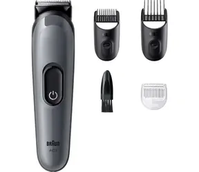 Braun Series 3 AIO3500 dunkelgrau / Trimmer / 3 Aufsätze / 0-21 mm / 50 Min. Betriebsdauer