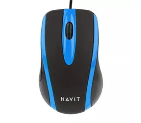 Havit HV-MS753 schwarz, blau / Optische Maus / 1000 DPI / 3 Tasten / USB / 1,35 m