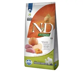 N&D Pumpkin Dog GF Wildschwein & Apple Adult 2,5 kg / Futter für ausgewachsene Hunde / Mittelgroße & große Rassen