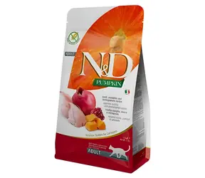 N&D Kürbis-Katzenfutter Wachtel & Granatapfel für ausgewachsene Katzen 1,5 kg / Granulat für ausgewachsene Katzen / getreidefrei