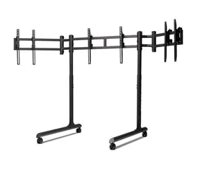 Next Level Racing Rundrohr-Dreifachmonitorständer / Separater Ständer für 3 Monitore / bis zu 3 × 43 Zoll / VESA 75 × 75-400 × 800 mm