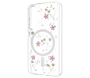 MagBloom Blush Plum (FIXED) / Rückseite / Samsung Galaxy S25 / MagSafe / mit echten Blumen