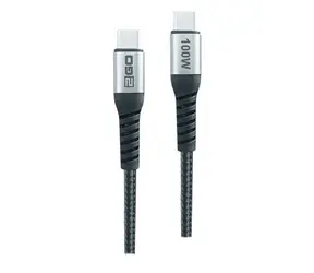 2GO USB-C - USB-C 2 m schwarz / Datenkabel / USB 2.0 / 100 W