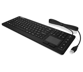 Keysonic KSK-6231 INEL(FR) schwarz / Industrietastatur / Touchpad / IP68 / 98 Tasten / USB / FR