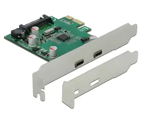 DeLock PCI Express x1 / PCI Express Karte / 2x USB Typ-C / USB 3.2 Gen 1 / Low Profile