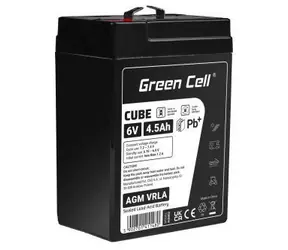 Green Cell Cube AGM VRLA 6V 4,5Ah / Wartungsfreie Batterie / IP54 / Alarmanlagen und Kassensysteme