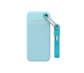 Verbatim Pocket SSD blau / Externe SSD-Festplatte / 2 TB / USB-C 3.2 Gen 2 / R: 1000 MB/s / Schreiben: 1000 MB/s
