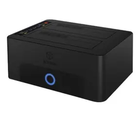 Icy Box Docking- und Klonstation, schwarz / Dockingstation für HDD und SSD / für 2,5"- und 3,5"-SATA-/USB-3.0-Festplatten