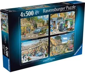 Ravensburger Puzzle Happy Days Nr. 9: Dorfleben / 4 x 500 Teile / ab 12 Jahren