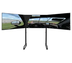 Next Level Racing Rundrohr-Dreifachmonitorständer / Separater Ständer für 3 Monitore / Freistehend