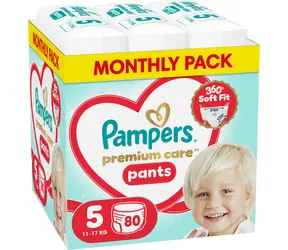 Pampers Premium Care Pants 11-17 kg (80 Stück) / Windelhosen / Größe 5 (11-17 kg)