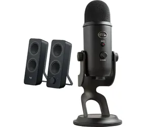 Logitech Z207 + Yeti USB Blackout / Lautsprecher- und Mikrofon-Set / 2.0 / Bluetooth / USB