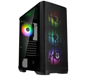 Bitfenix Nova Mesh SE TG ARGB schwarz / PC-Gehäuse / ATX / 4X 120mm ARGB / USB 3.0 / Ohne Netzteil / Transparente Seitenwand