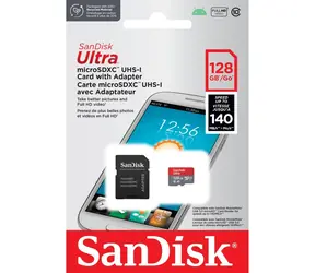 SanDisk Ultra microSDXC 128 GB / Speicherkarte / Klasse 10 / UHS-I / A1 / Lesegeschwindigkeit: bis zu 140 MB/s