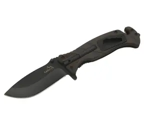 Cattara BLACK BLADE / Klappmesser / 21,5 cm / Klinge aus Edelstahl SS420 / Sicherheitsmechanismus / Feuerstein und Keil