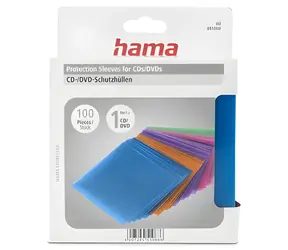 HAMA Schutzhülle für CDs/DVDs, farbig / Medienhülle / 100 Stück / 5 Farben