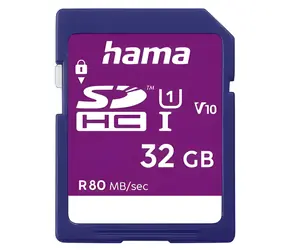 HAMA SDHC 32 GB / Speicherkarte / Klasse 10 / UHS-I / 80 MB/s / V10