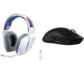 Logitech G733 Lightspeed weiß + G PRO X SuperLight 2 / Gaming-Set / kabellose Kopfhörer + Maus / LIGHTSPEED