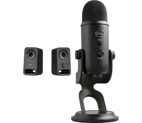 Logitech Z150 + Yeti USB Blackout / Set / Lautsprecher + USB-Mikrofon