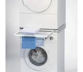 Xavax Anschlussset für Waschmaschine und Trockner / mit ausziehbarem Wäschekorb 10 kg / 60×60 cm / universell