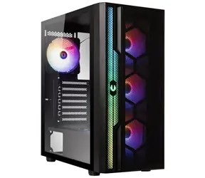Bitfenix Apollo Black / Gehäuse / ATX / 3x USB 3.0 + USB 2.0 / 4X 120mm FRGB-Lüfter / Seitenwand aus gehärtetem Glas / ohne Netzteil