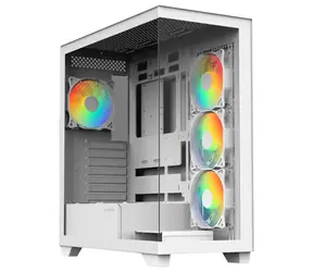 Bitfenix Ceto weiß / PC-Gehäuse / ATX / 4X 120 mm FRGB / 2x USB 3.0 / USB-C / ohne Netzteil / transparente Seitenwand