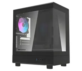 darkFlash DB330M schwarz / mATX / 3x 120 mm ARGB / 2x USB-A / transparentes Seitenteil / ohne Netzteil
