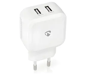 Nedis weiß / Netzladegerät / 24 W / 2x USB-A / 2x 2,4 A