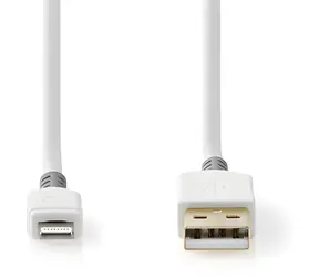 Nedis weiß / Lightning-Kabel / USB-A (M) - Lightning (M) / USB 2.0 / 480 Mbit/s / 1 m