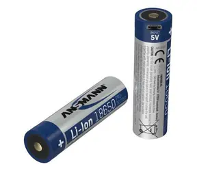 Ansmann 1307-0003 / Wiederaufladbarer Akku / 18650 / Li- ION / 3,6 V / 3400 mAh / Micro-USB