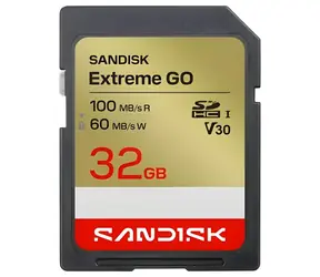 SanDisk Extreme Go SDHC 32 GB / Speicherkarte / Lesegeschwindigkeit 100 MB/s / Schreibgeschwindigkeit 60 MB/s / geeignet für 4K