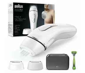 Braun Silk-expert Pro 5 PL5145 IPL weiß-silber / IPL-Epilierer / 400.000 Lichtimpulse / Netzanschluss