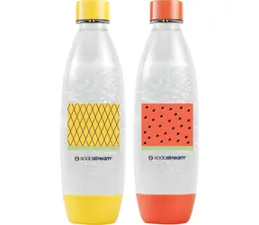 SodaStream Fuse Wasserflasche Pomelo gelb/orange, 2 x 1 l / Flasche für SodaStream
