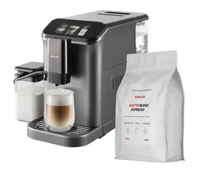 Sencor SES 8500BK schwarz / Kaffeevollautomat-Set + 1 kg Kaffeepulver / 1350 W / 20 bar / 1,5 l / 200 g Behälter