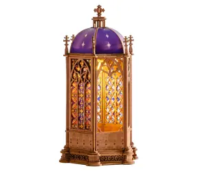 Robotime Kathedrale mit Sternenkuppel / 3D-Holzpuzzle / 118 Teile / USB-C-Beleuchtung / ab 14 Jahren