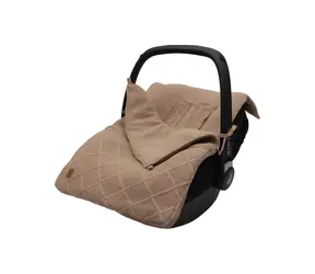 Jollein Karomuster Strickbezug, Farbe: Biscuit / Autositzbezug / 0-13 kg / 42 × 82 cm