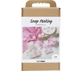 Kreatives Set mit rosa Blumen / Kreatives Set zur Herstellung dekorativer Seifen