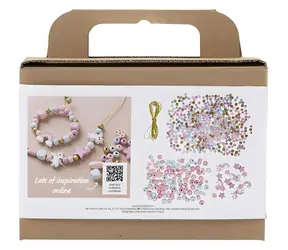 Creativ Company Schmuckset aus pastellfarbenen Perlen / Kreatives Set / ab 3 Jahren