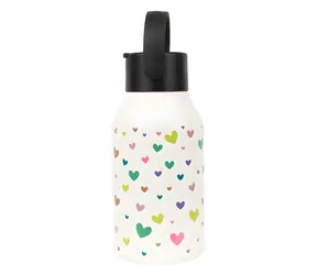 Runbott Mii Hearts Creme / Thermosflasche / 350 ml / Vakuumisolierung / BPA-frei