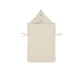 Jollein Autositz-Fußsack Little Waffle Sand / ab Geburt / 42×82 cm / Baumwolle + Fleece