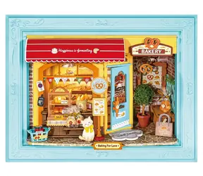 Robotime Fluffy Cat Bäckerei / 3D-Holzpuzzle im Rahmen / 146 Teile / ab 14 Jahren
