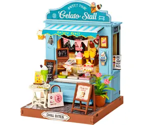 Robotime Miniatur-Eisstandhaus / 3D-Holzpuzzle / 132 Teile / Ab 14 Jahren
