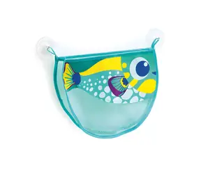 Ludi Badezimmer-Spielzeugkorb Fisch / Badezimmer-Organizer / Saugnäpfe / Netzgewebe / Faltbar