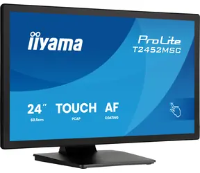 24" iiyama ProLite T2452MSC-B2 schwarzer Touchscreen-Monitor mit IPS-Display (1920 x 1080 Pixel, 120 Hz, 5 ms Reaktionszeit, HDMI, DisplayPort, Lautsprecher, VESA-Anschluss)