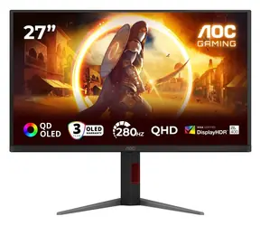 27" AOC Gaming Q27G4ZD Schwarz / QD-OLED / 2560 x 1440 / 16:9 / 0,03 ms / 150000:1 / 450 cd/m / HDMI + DP / VESA / Pivot