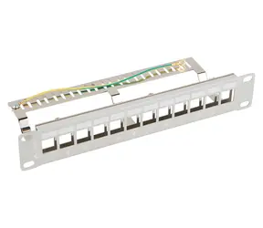 Lanberg 10" FTP 1HE grau / Patchpanel / 12 Ports / für Keystone-Module / T568A/B