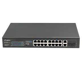 Lanberg Rack-Switch 19" PoE+ / Switch / 16x 10/100 Mbit/s / 16x PoE+ / 2x SFP / 250 W / Unmanaged
