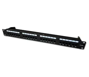 DATACOM Patchpanel 24x DUAL schwarz / RJ-45 / CAT5E / UTP / 1U / 19" / unbündelt