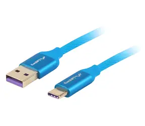 Lanberg CA-USBO-21CU-0010-BL blau / USB-Kabel / USB-A (M) - USB-C (M) / USB 2.0 / 1 m